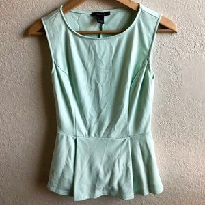 forever 21 top // peplum mint green // m
